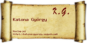 Katona György névjegykártya